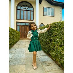 Jardineira Dandara Verde - Ateliê NewBaby