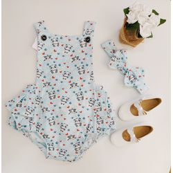 Romper Babado Panda - Ateliê NewBaby