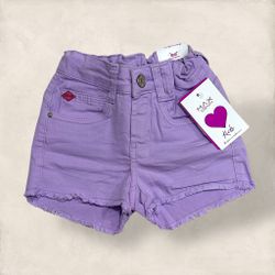 SHORT JEANS CURTO FEMININO LILAS - Ateliê NewBaby