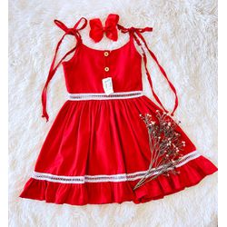Vestido Ariana - Vermelho - Ateliê NewBaby