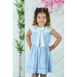Vestido Bebel azul - Ateliê NewBaby