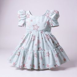 VESTIDO Betina-estrela rose - Ateliê NewBaby