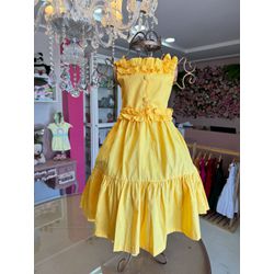 Vestido Bia amarelo - Ateliê NewBaby