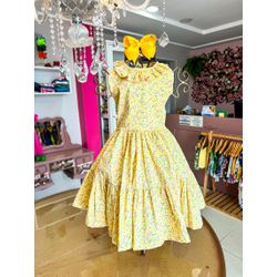 Vestido Lily floral amarelo - Ateliê NewBaby