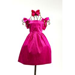 Vestido Gola quadrada Pink - Ateliê NewBaby