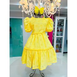 Vestido Isla cambraia - amarelo - Ateliê NewBaby