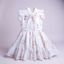 VESTIDO JADE- ESTRELA ROSE - Ateliê NewBaby