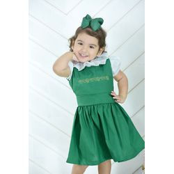 Vestido Lais - verde - Ateliê NewBaby