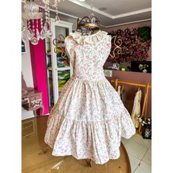 Vestido Lily floral bege - Ateliê NewBaby
