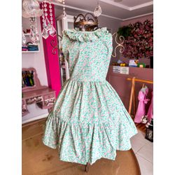Vestido Lily floral verde - Ateliê NewBaby