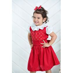 vestido Louise - vermelho - Ateliê NewBaby