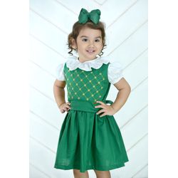 vestido Louise - verde - Ateliê NewBaby