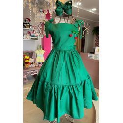 Vestido Mari Laços Verde - Ateliê NewBaby