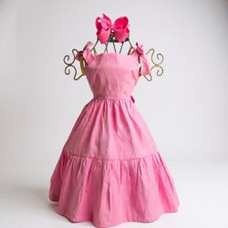 Vestido Mari laços - Rosa - Ateliê NewBaby