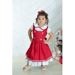 vestido Melina vermelho - Ateliê NewBaby