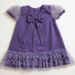Vestido Thais tuly bordado -Lilas - Ateliê NewBaby