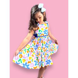 Vestido divertida mente - Evite a tristeza - Ateliê NewBaby