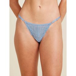 Calcinha String Fio Dental Em Renda Azul Tule - 36... - ATELIÊ DA LINGERIE