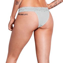 Calcinha Modal Com Renda Verde - 35321 - ATELIÊ DA LINGERIE