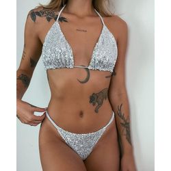 Biquini Cortininha Glam Prata - 2319 - ATELIÊ DA LINGERIE