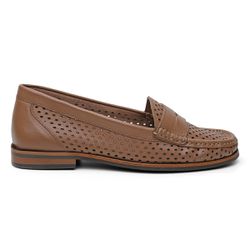 Mocassim Feminino Clássico em Couro cor Capuccino ... - Ateliê Mario Mello