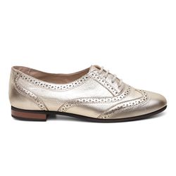 Oxford Feminino Clássico em Couro Dourado - 1400-o... - Ateliê Mario Mello