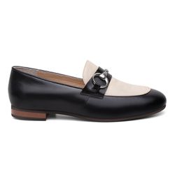 Loafer Feminino em Couro com fivela cor Preto - 15... - Ateliê Mario Mello