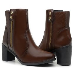 Bota Feminina com Salto Alto Couro Ecológico Lisa ... - NOTORIAN'S SHOP