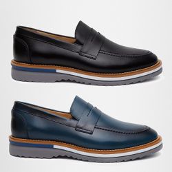 Kit 2 Mocassim Masculino Oxford Couro Soft - Preto... - Atria Shoes
