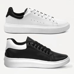 2 Pares de Tenis Masculino Casual Sola Alta Oversi... - Atria Shoes