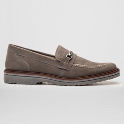 Mocassim Masculino Loafer Derby em Camurça - Cinza... - Atria Shoes