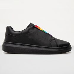 Sapatenis Casual Preto LGBTQI+ Bandeira Arco-íris ... - Atria Shoes