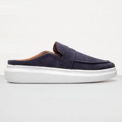 Mule Masculino Sola Alta Loafer Derby em Camurça -... - Atria Shoes