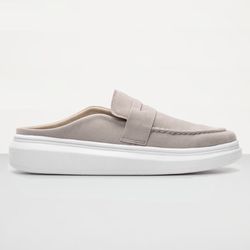 Mule Masculino Sola Alta Loafer Derby em Camurça -... - Atria Shoes