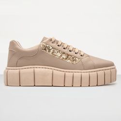 Tênis Feminino Casual com Strass - Vanilla - Stras... - Atria Shoes