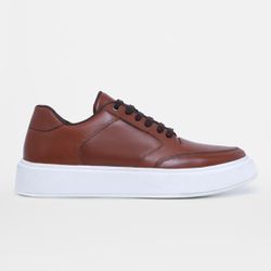 Tenis Masculino Casual Branco Sola Reta - Pinhão -... - Atria Shoes