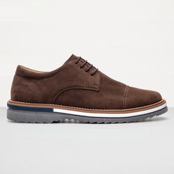 Oxford Masculino Sola Detalhe Loafer Derby em Camu... - Atria Shoes
