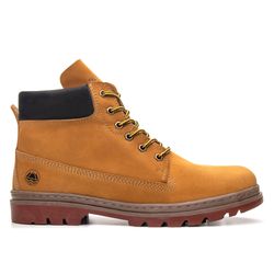 Bota Coturno Adventure Amarela Em Couro Impermeáve... - Aventura Shoes