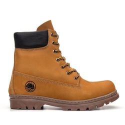 Bota Coturno Adventure Amarela em Couro Impermeáve... - Aventura Shoes
