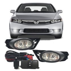 Kit Farol de Milha Civic 2009 a 2011 Moldura Preta... - Avenida Acessorios