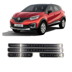 Soleira Porta Captur Resinado Premium Preto Com Bl... - Avenida Acessorios