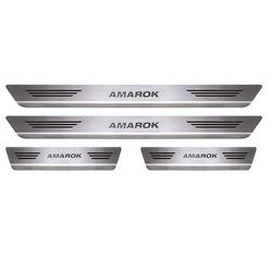 Soleira Porta Amarok Cabine Dupla Aço Inox Escovad... - Avenida Acessorios