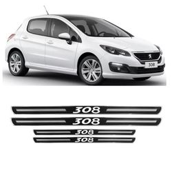 Soleira Porta Peugeot 308 Resinado Premium Preto U... - Avenida Acessorios