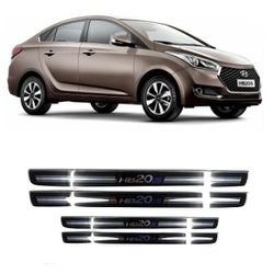 Soleira Porta HB20 Sedan Resinado Premium Preto UR - Avenida Acessorios