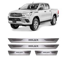 Soleira Porta Hilux Aço Inox Escovado Mult - Avenida Acessorios