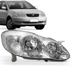 Farol Corolla 2003 a 2008 Mascara Cromada Direito - Avenida Acessorios