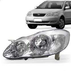 Farol Corolla 2003 a 2008 Mascara Cromada Esquerdo - Avenida Acessorios