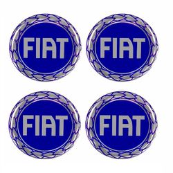 Emblema Calota Fiat Azul 48 mm Resina URA - Avenida Acessorios
