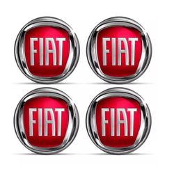 Emblema Calota Fiat Vermelho 48 mm Resina URA - Avenida Acessorios