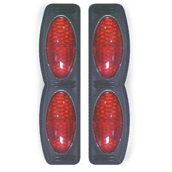 Olho de Gato Duplo Base Preta com Vermelho Shekpar... - Avenida Acessorios